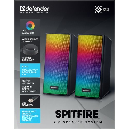 Акустическая система Defender Spitfire (65047) Black купить в Украине: Киев, Днепр, Харьков, Одесса  | Низкая цена, отзывы, характеристики от TELEMART фото