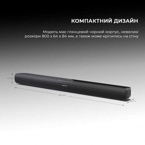 Саундбар Sharp HT-SB100 Black купити в Україні: Київ, Львів, Хмельницький, Тернопіль, Івано-Франківськ | Низька ціна, відгуки, характеристики від TELEMART фото