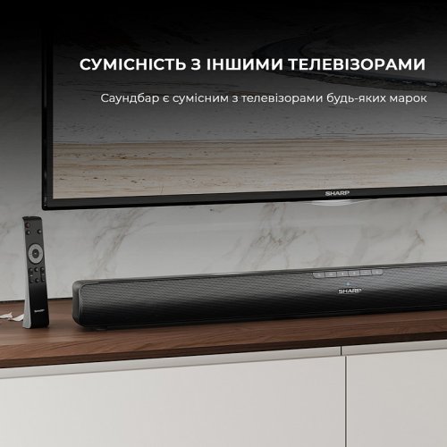 Саундбар Sharp HT-SB100 Black купити в Україні: Київ, Львів, Хмельницький, Тернопіль, Івано-Франківськ | Низька ціна, відгуки, характеристики від TELEMART фото