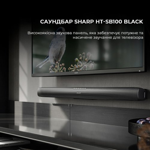 Саундбар Sharp HT-SB100 Black купити в Україні: Київ, Львів, Хмельницький, Тернопіль, Івано-Франківськ | Низька ціна, відгуки, характеристики від TELEMART фото
