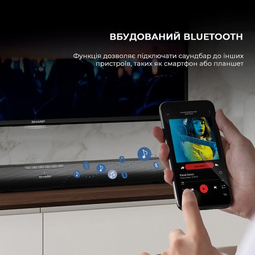 Саундбар Sharp HT-SB100 Black купити в Україні: Київ, Львів, Хмельницький, Тернопіль, Івано-Франківськ | Низька ціна, відгуки, характеристики від TELEMART фото