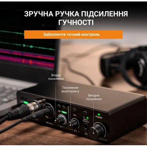 Уцінка аудіоінтерфейс Fifine Ampli 3 Black (Вітринний зразок, 891214) купити в Україні: Київ, Львів, Хмельницький, Тернопіль, Івано-Франківськ | Низька ціна, відгуки, характеристики від TELEMART фото