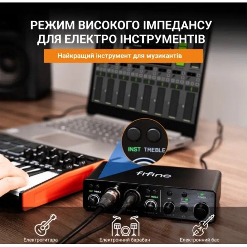 Уцінка аудіоінтерфейс Fifine Ampli 3 Black (Вітринний зразок, 891214) купити в Україні: Київ, Львів, Хмельницький, Тернопіль, Івано-Франківськ | Низька ціна, відгуки, характеристики від TELEMART фото