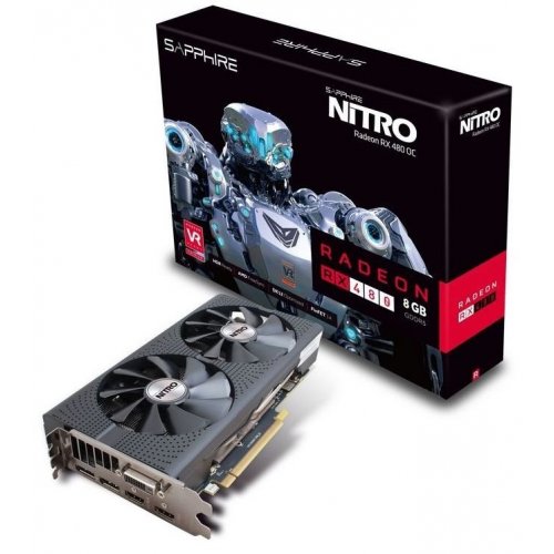 Відеокарта Sapphire Radeon RX 480 NITRO OC 8192MB (11260-20-20G) (Відновлено продавцем, 891230) купити в Україні: Київ, Львів, Хмельницький, Тернопіль, Івано-Франківськ | Перевірка сумісності, низька ціна, відгуки, характеристики від TELEMART фото