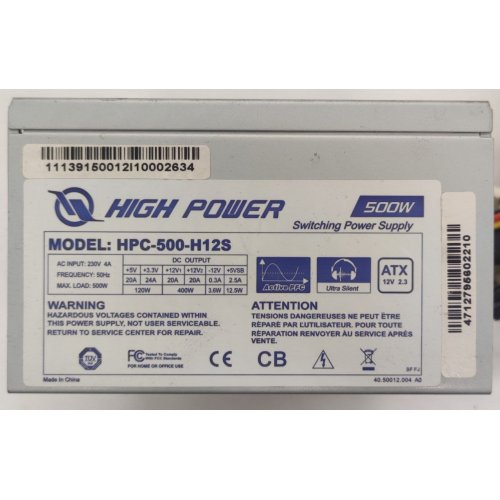 Блок живлення High Power Sirtec 500W (HPC-500-H12S) (Відновлено продавцем, 891260) купити в Україні: Київ, Львів, Хмельницький, Тернопіль, Івано-Франківськ | Перевірка сумісності, низька ціна, відгуки, характеристики від TELEMART фото
