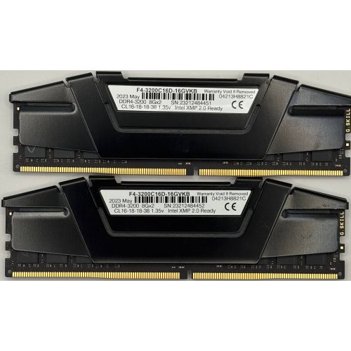 Озп G.Skill DDR4 16GB (2x8GB) 3200Mhz Ripjaws V (F4-3200C16D-16GVKB) (Відновлено продавцем, 891363) купити в Україні: Київ, Львів, Хмельницький, Тернопіль, Івано-Франківськ | Перевірка сумісності, низька ціна, відгуки, характеристики від TELEMART фото