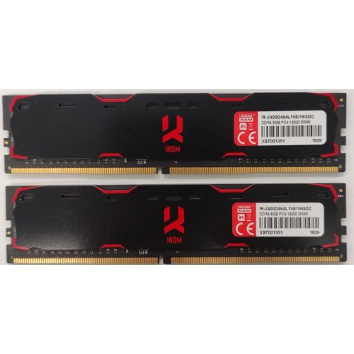 Озу GoodRAM DDR4 16GB (2x8GB) 2400Mhz IRDM Black (IR-2400D464L15S/16GDC) (Восстановлено продавцом, 891422) купить в Украине: Киев, Днепр, Харьков, Одесса  | Проверка совместимости, низкая цена, отзывы, характеристики от TELEMART фото