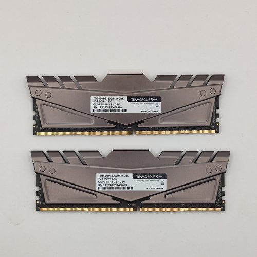 Озу Team DDR4 16GB (2x8GB) 3200Mhz T-Force Vulcan Z Grey (TLZGD416G3200HC16CDC01) (Восстановлено продавцом, 891426) купить в Украине: Киев, Днепр, Харьков, Одесса  | Проверка совместимости, низкая цена, отзывы, характеристики от TELEMART фото