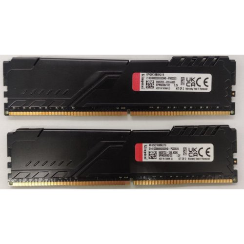 Озп Kingston DDR4 16GB (2x8GB) 2666Mhz FURY Beast Black (KF426C16BBK2/16) (Відновлено продавцем, 891436) купити в Україні: Київ, Львів, Хмельницький, Тернопіль, Івано-Франківськ | Перевірка сумісності, низька ціна, відгуки, характеристики від TELEMART фото