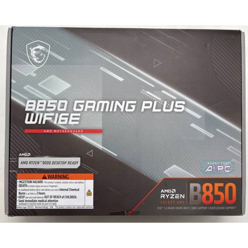 Материнська плата MSI B850 GAMING PLUS WIFI6E (sAM5, AMD B850) (Відновлено продавцем, 891572) купити в Україні: Київ, Львів, Хмельницький, Тернопіль, Івано-Франківськ | Перевірка сумісності, низька ціна, відгуки, характеристики від TELEMART фото