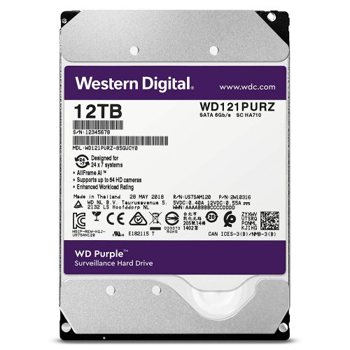 Фото Жесткий диск Western Digital Purple Surveillance 12TB 256MB 7200RPM 3.5