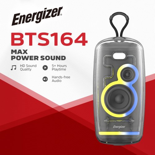 Портативна акустика Energizer BTS164 16W Black купити в Україні: Київ, Львів, Хмельницький, Тернопіль, Івано-Франківськ | Низька ціна, відгуки, характеристики від TELEMART фото