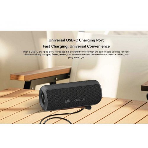 Портативна акустика Blackview AuraBass 3 (6931548325505) Blue купити в Україні: Київ, Львів, Хмельницький, Тернопіль, Івано-Франківськ | Низька ціна, відгуки, характеристики від TELEMART фото