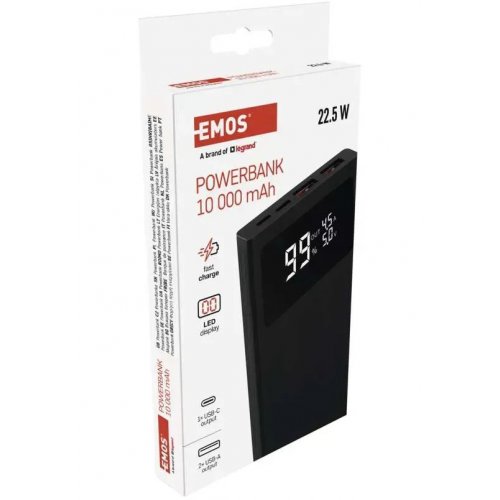 Powerbank Emos BetaQ 10000mAh 22.5W (B0531B) Black купить в Украине: Киев, Днепр, Харьков, Одесса  | Низкая цена, отзывы, характеристики от TELEMART фото