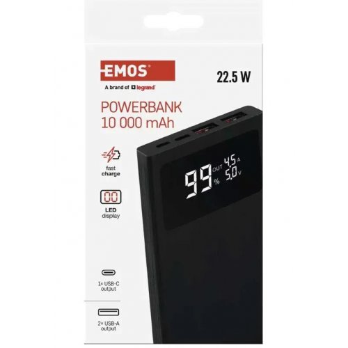 Powerbank Emos BetaQ 10000mAh 22.5W (B0531B) Black купить в Украине: Киев, Днепр, Харьков, Одесса  | Низкая цена, отзывы, характеристики от TELEMART фото