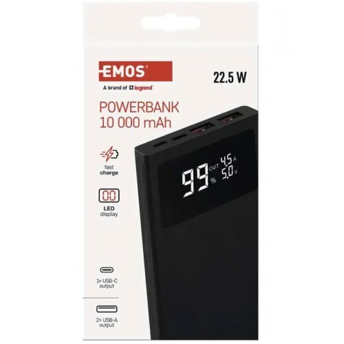 Powerbank Emos BetaQ20 20000mAh 22.5W (B0532B) Black купить в Украине: Киев, Днепр, Харьков, Одесса  | Низкая цена, отзывы, характеристики от TELEMART фото