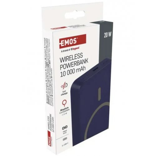 Powerbank Emos MagSafe 10000mAh 20W (B0551BL) Blue купить в Украине: Киев, Днепр, Харьков, Одесса  | Низкая цена, отзывы, характеристики от TELEMART фото