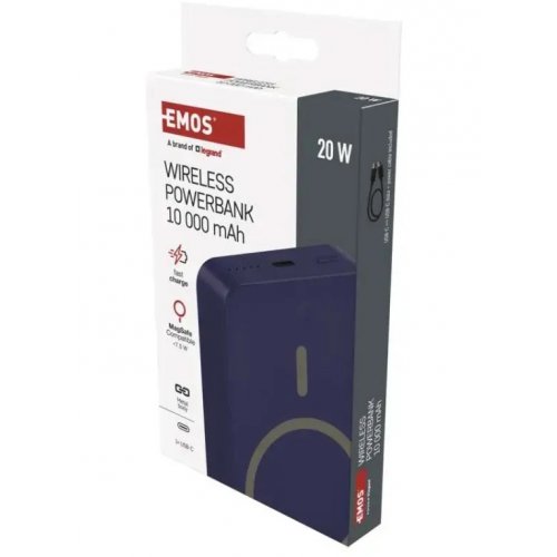 Powerbank Emos MagSafe 10000mAh 20W (B0551BL) Blue купить в Украине: Киев, Днепр, Харьков, Одесса  | Низкая цена, отзывы, характеристики от TELEMART фото