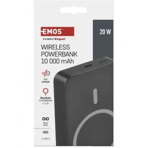 Powerbank Emos MagSafe 10000mAh 20W (B0551GY) Grey купить в Украине: Киев, Днепр, Харьков, Одесса  | Низкая цена, отзывы, характеристики от TELEMART фото