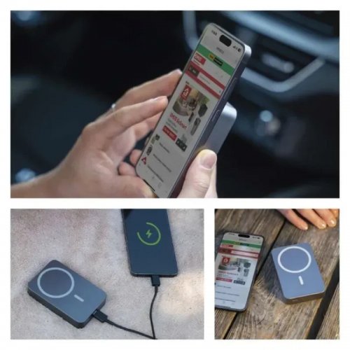 Powerbank Emos MagSafe 10000mAh 20W (B0551GY) Grey купить в Украине: Киев, Днепр, Харьков, Одесса  | Низкая цена, отзывы, характеристики от TELEMART фото