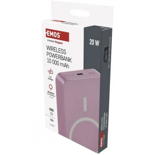 Powerbank Emos MagSafe 10000mAh 20W (B0551S) Pink купить в Украине: Киев, Днепр, Харьков, Одесса  | Низкая цена, отзывы, характеристики от TELEMART фото