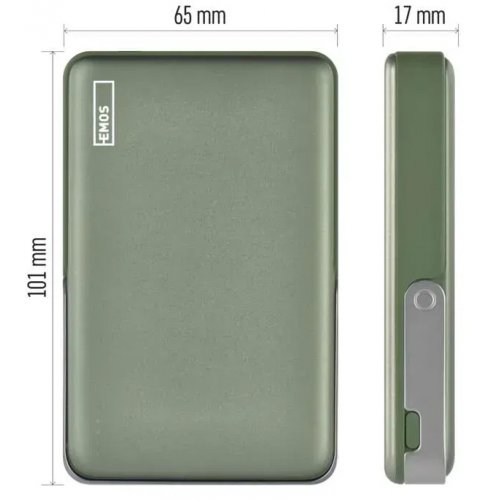 Powerbank Emos MagSafe 10000mAh 20W (B0552AG) Alpine Green купить в Украине: Киев, Днепр, Харьков, Одесса  | Низкая цена, отзывы, характеристики от TELEMART фото