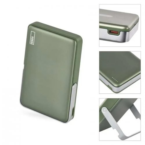 Powerbank Emos MagSafe 10000mAh 20W (B0552AG) Alpine Green купить в Украине: Киев, Днепр, Харьков, Одесса  | Низкая цена, отзывы, характеристики от TELEMART фото