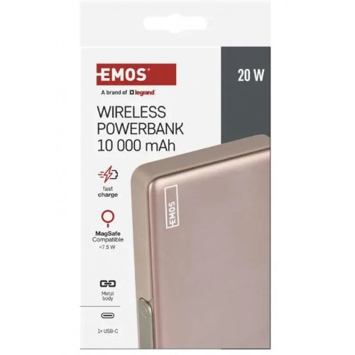 Powerbank Emos MagSafe 10000mAh 20W (B0552RG) Rose Gold купить в Украине: Киев, Днепр, Харьков, Одесса  | Низкая цена, отзывы, характеристики от TELEMART фото