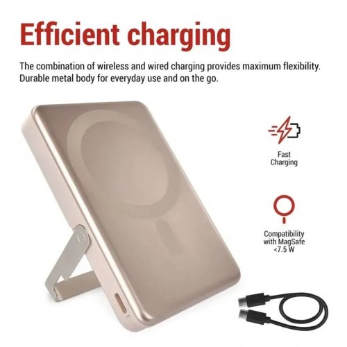 Powerbank Emos MagSafe 10000mAh 20W (B0552RG) Rose Gold купить в Украине: Киев, Днепр, Харьков, Одесса  | Низкая цена, отзывы, характеристики от TELEMART фото