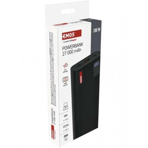 Powerbank Emos 27000mAh 100W (B0561B) Black купити в Україні: Київ, Львів, Хмельницький, Тернопіль, Івано-Франківськ | Низька ціна, відгуки, характеристики від TELEMART фото