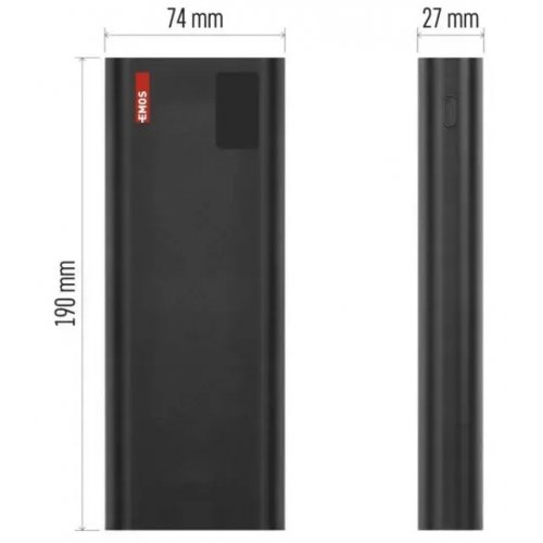 Powerbank Emos 27000mAh 100W (B0561B) Black купити в Україні: Київ, Львів, Хмельницький, Тернопіль, Івано-Франківськ | Низька ціна, відгуки, характеристики від TELEMART фото