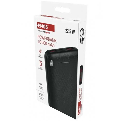 Powerbank Emos 10000mAh 22.5W (B0571B) Black купить в Украине: Киев, Днепр, Харьков, Одесса  | Низкая цена, отзывы, характеристики от TELEMART фото