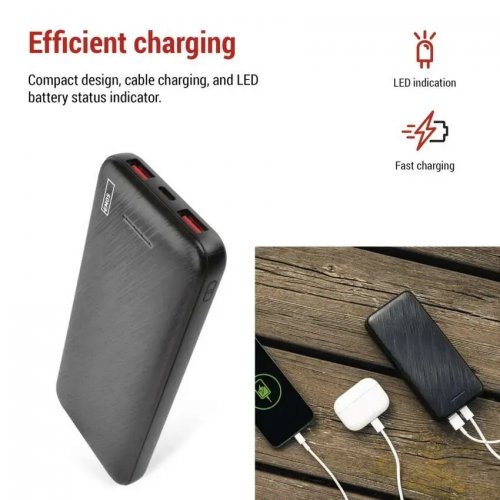 Powerbank Emos 10000mAh 22.5W (B0571B) Black купить в Украине: Киев, Днепр, Харьков, Одесса  | Низкая цена, отзывы, характеристики от TELEMART фото