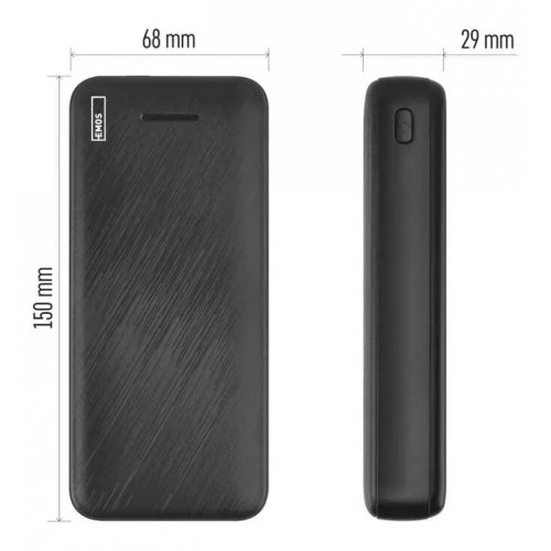 Powerbank Emos 20000mAh 22.5W (B0572B) Black купить в Украине: Киев, Днепр, Харьков, Одесса  | Низкая цена, отзывы, характеристики от TELEMART фото