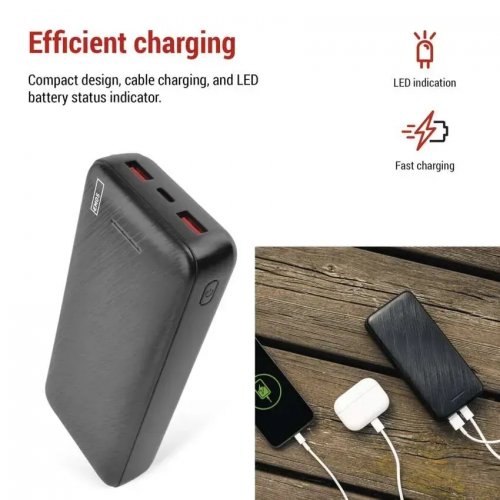 Powerbank Emos 20000mAh 22.5W (B0572B) Black купить в Украине: Киев, Днепр, Харьков, Одесса  | Низкая цена, отзывы, характеристики от TELEMART фото