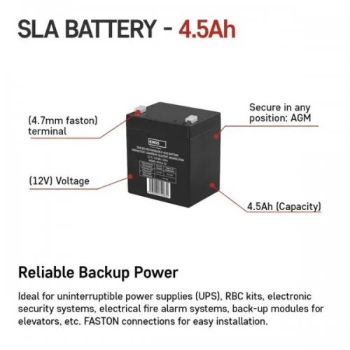 Аккумуляторная батарея Emos 12V 4.5Ah (B9653) купить в Украине | Telemart фото