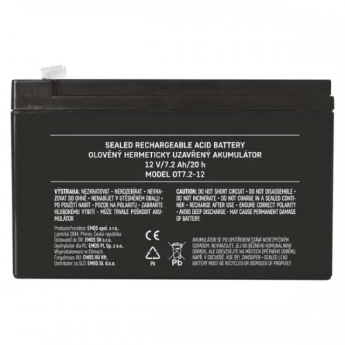 Аккумуляторная батарея Emos 12V 7.2Ah (B9654) купить в Украине | Telemart фото