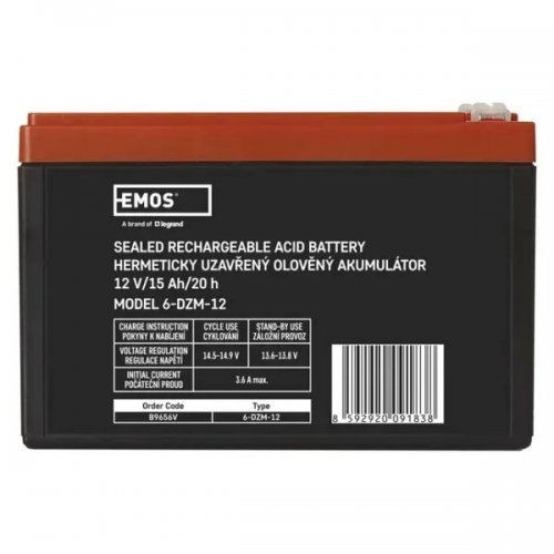Аккумуляторная батарея Emos 12V 15Ah (B9656V) купить в Украине | Telemart фото