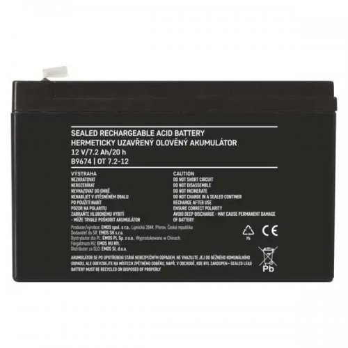 Аккумуляторная батарея Emos 12V 7.2Ah (B9674) купить в Украине | Telemart фото