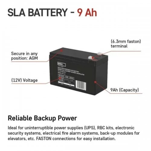 Аккумуляторная батарея Emos 12V 9Ah (B9675) купить в Украине | Telemart фото