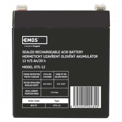 Аккумуляторная батарея Emos 12V 5Ah (B9679) купить в Украине | Telemart фото