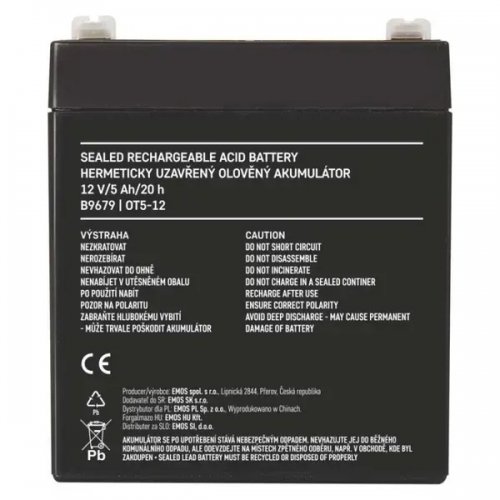 Аккумуляторная батарея Emos 12V 5Ah (B9679) купить в Украине | Telemart фото