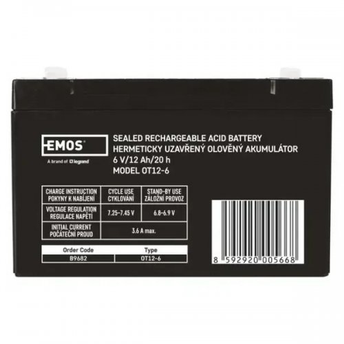 Аккумуляторная батарея Emos 6V 12Ah (B9682) купить в Украине | Telemart фото