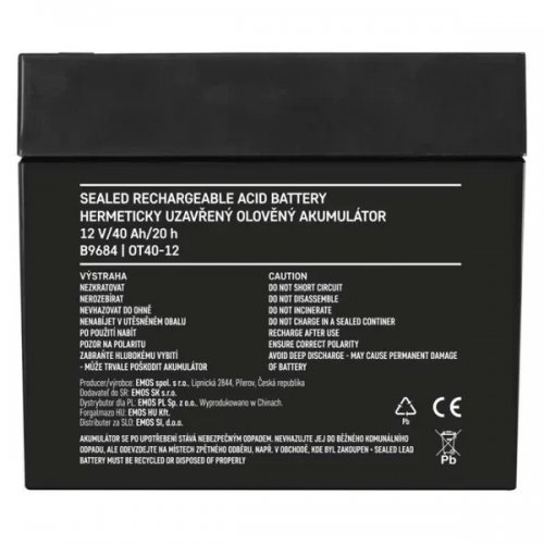 Аккумуляторная батарея Emos 12V 40Ah (B9684) купить в Украине | Telemart фото