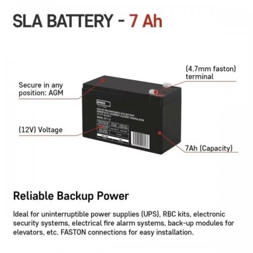 Аккумуляторная батарея Emos 12V 7Ah (B9691) купить в Украине | Telemart фото