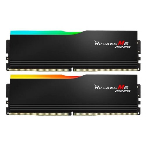 Озп G.Skill DDR5 32GB (2x16GB) 6000Mhz Ripjaws M5 Neo RGB Black (F5-6000J3038F16GX2-RM5NRK) (Відновлено продавцем, 891871) купити в Україні: Київ, Львів, Хмельницький, Тернопіль, Івано-Франківськ | Перевірка сумісності, низька ціна, відгуки, характеристики від TELEMART фото