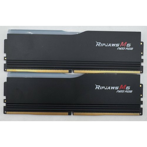 Озп G.Skill DDR5 32GB (2x16GB) 6000Mhz Ripjaws M5 Neo RGB Black (F5-6000J3038F16GX2-RM5NRK) (Відновлено продавцем, 891871) купити в Україні: Київ, Львів, Хмельницький, Тернопіль, Івано-Франківськ | Перевірка сумісності, низька ціна, відгуки, характеристики від TELEMART фото