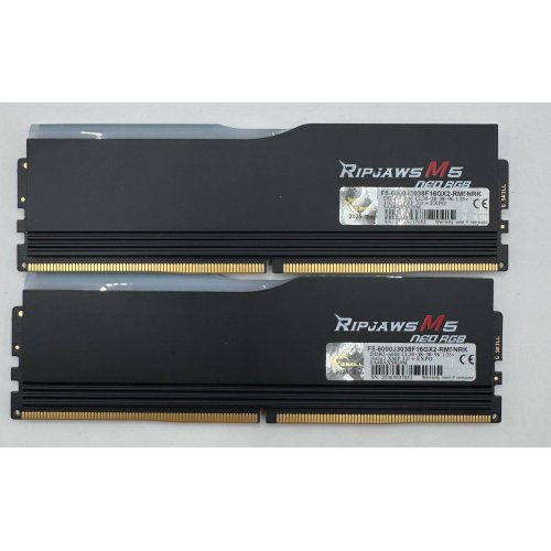 Озп G.Skill DDR5 32GB (2x16GB) 6000Mhz Ripjaws M5 Neo RGB Black (F5-6000J3038F16GX2-RM5NRK) (Відновлено продавцем, 891871) купити в Україні: Київ, Львів, Хмельницький, Тернопіль, Івано-Франківськ | Перевірка сумісності, низька ціна, відгуки, характеристики від TELEMART фото