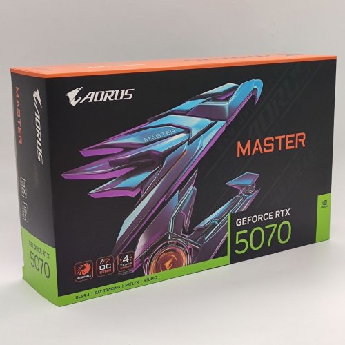 Відеокарта Gigabyte GeForce RTX 5070 AORUS MASTER 12288MB (GV-N5070AORUS M-12GD) (Відновлено продавцем, 891893) купити в Україні: Київ, Львів, Хмельницький, Тернопіль, Івано-Франківськ | Перевірка сумісності, низька ціна, відгуки, характеристики від TELEMART фото