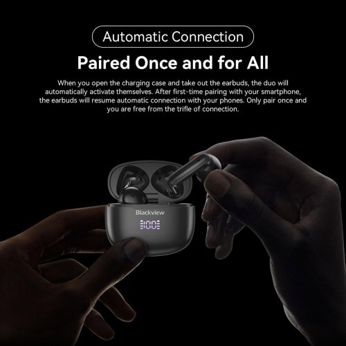Навушники Blackview AirBuds 7 TWS (BVAIRBUDS7-WH) White купити в Україні: Київ, Львів, Хмельницький, Тернопіль, Івано-Франківськ | Низька ціна, відгуки, характеристики від TELEMART фото